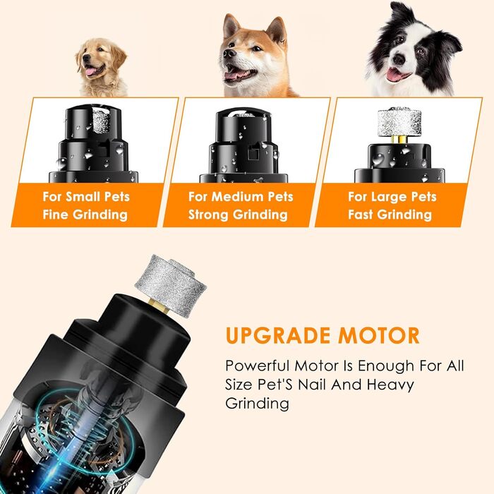 Електричний точило для собачих кігтів Krallenschleifer, USB, тихе точило для собак та котів великих, середніх та малих порід
