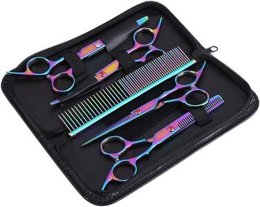 Набір професійних ножиць для грумінгу домашніх тварин Tnfeeon (для собак та котів), з нержавіючої сталі