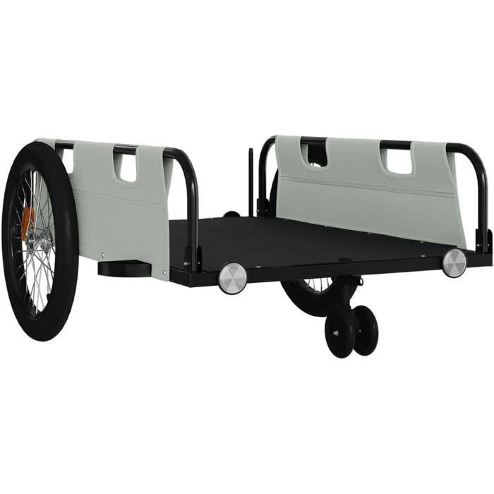 Причіп для велосипеда, вантажний, сірий, 135 x 68 x 37 см