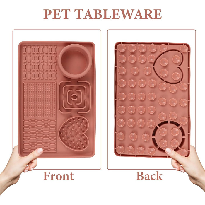 Килимок для собак - повільний годівник великого розміру з присосками, антиковзаюча поверхня, легко миється, сприяє повільному годуванню, підходить для цуценят та домашніх тварин