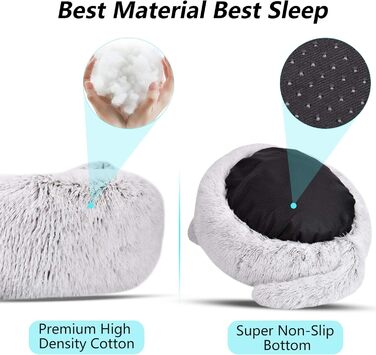 Крісло-гніздо для котів та собак, плюшеве, 55 см, сіре. Зручне ліжко для кота та собаки, антиковзаюче, миється