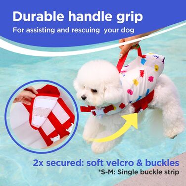 Жилет для плавання собак WINIZ – рятувальний жилет для тварин з регульованою посадкою, високою плавучістю та зручним ручним захопленням – ідеальний для водних розваг (жовтий, S)