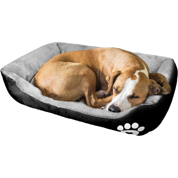 Крісло-ліжко для собак Lucky 60см - м'яке ліжко для собак та котів, чорне, миється