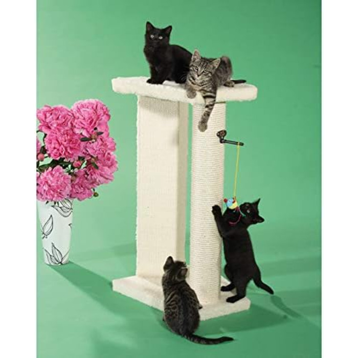 Драбина-стійка для котів CLEVERCAT XXL з довгою сизалевою колоною та окремою зоною для шліфування кігтів, обтягнута міцним сизалевим матеріалом, доступна у багатьох кольорах, Made in Germany