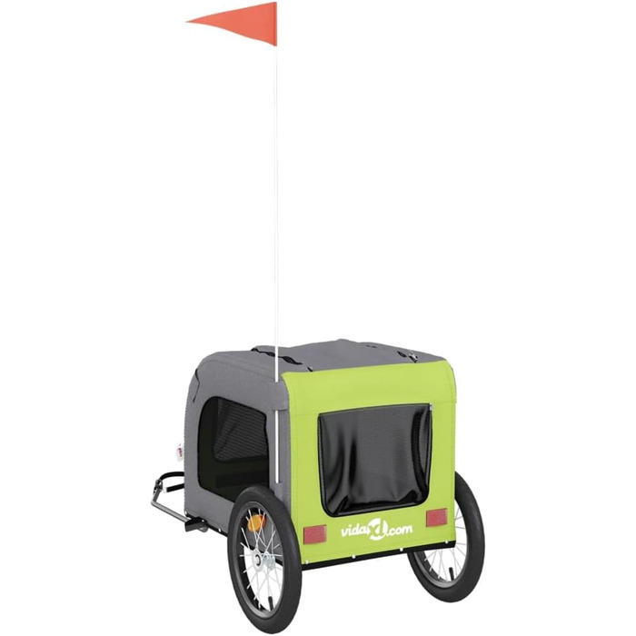 Фаркоп-причіп для велосипеда Gecheer, чорний, для собак, 69x133.5x73.5 см, зелений