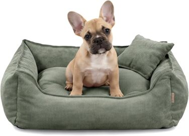 Gutekissen® Lucky: М'яке собаче ліжко - зручне та миється - для собак великих та малих порід (зелене, M - 80x65)