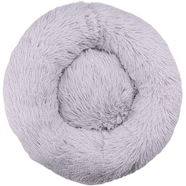 Кругле ліжко для собак та котів Chickw11, тепле м'яке ліжко-подушка Donut, миється, з антиковзною основою, сірий, 70 см