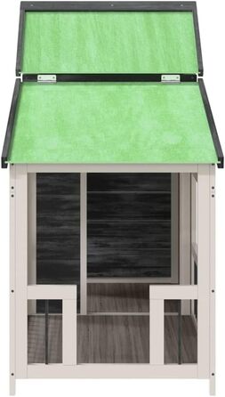 vidaXL Будка для собаки сіра 143x60,5x109 см масив сосни