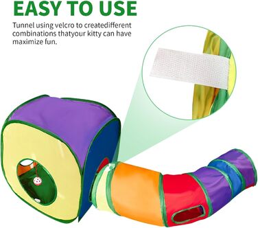 Туннель-іграшка для котів 3 в 1 з лабіринтом, куб, намет - інтерактивна іграшка для кошенят, цуценят, кроликів