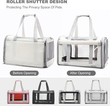 Транспортна переноска для собак та котів PETCUTE, складана, з внутрішнім ременем безпеки, схвалена авіакомпаніями, дихаюча, для подорожей та прогулянок, бежева