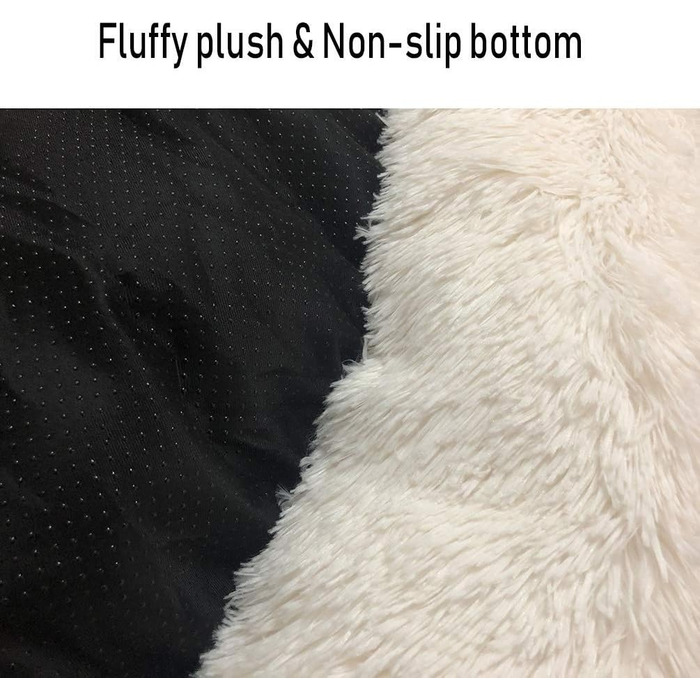 М'яке ліжко-софа для собак Deluxe, кругла, плюшеве, водонепроникне, для великих та екстра-великих собак, 80 см, білий колір