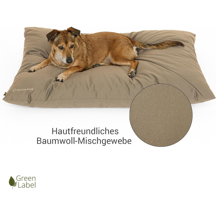 М'яке ліжко для собак великих порід Doctor Bark GreenLabel - зручне, миється, зелений колір, розмір M