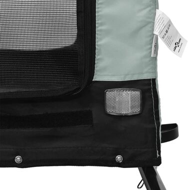 Велосипедний причіп для собак сірий та чорний, Oxford-тканина та метал. Причіп для велосипеда, вантажний причіп