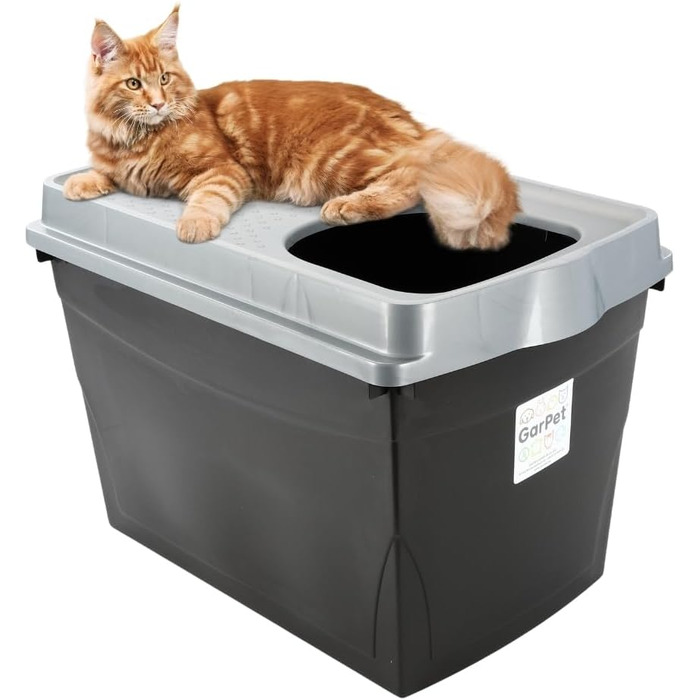 Котлові туалети для котів Hop In Jump-In XXL з верхнім входом, чорний