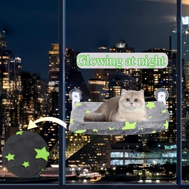 Крісло-гамак для котів на вікно, розкладне, сіре з малюнком 