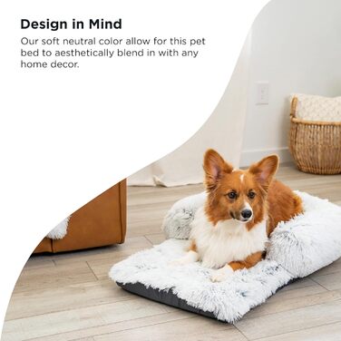 Лежак для собак Best Friends by Sheri Bolster Nap Mat, з бортиком, для клітки, м'який, машинне прання, морозно-сірий, 76x48 см