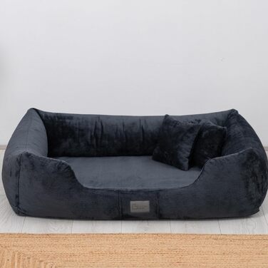 Ортопедичне ліжко для собак Candy, середнього та малого розміру - м'яке ліжко-матрац для собак з плюшу, неслизьке, м'яке, довговічне, стійке до зношування та розривів (XXXL+|160x110 см, темно-синій)