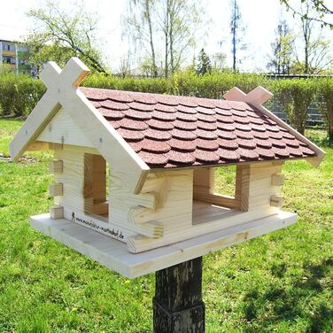 Велика червона годівниця для птахів, будиночок для корму