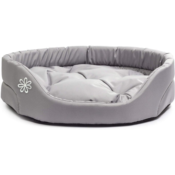 Крісло-ліжко для собак великих порід | Овальне м'яке ліжко для собак | Стійке до подряпин | Клітка-ліжко для собак | Поліестер, можна прати | XL (71x60 см), сірий колір