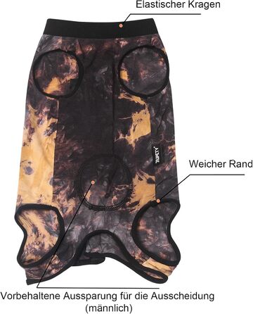 Корсет для собак після операції, після кастрації/стерилізації, дихаючий, анти-витік ран, м'який, регульований, XL (Tie-Dye, X-Large)