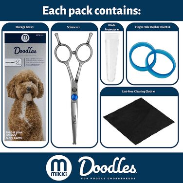 Ножиці для грумінгу собак Mikki Doodle: ножиці для собак та цуценят, 19 см, для обрізки та формування шерсті