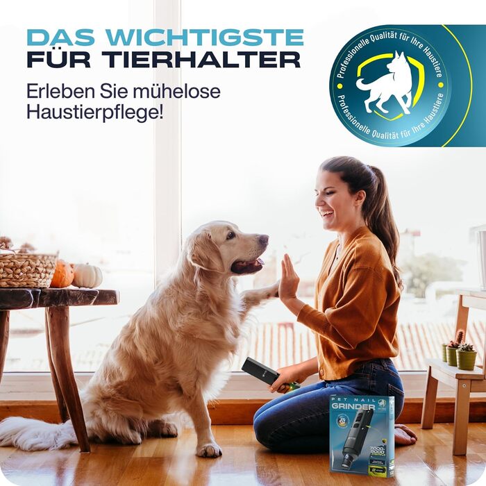 Електрична точилка для кігтів собак PETPROVED з LED підсвіткою, сіра, машинка для обрізки та полірування кігтів, безпечна кігтерізка