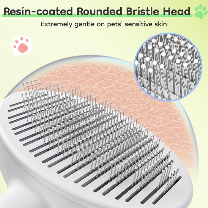 Щітка для котів та собак з самоочищенням, милий ручка-кіготь, видаляє шерсть, підходить для короткого та довгого волосся, зелена, універсальний розмір