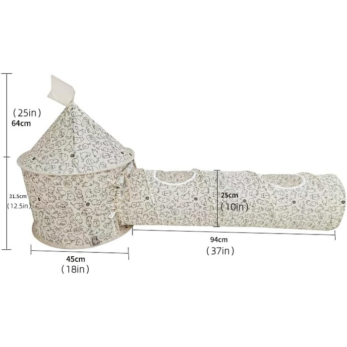 Ігровий тунель для котів та тварин, Pop-Up тунель, складаний, зелений