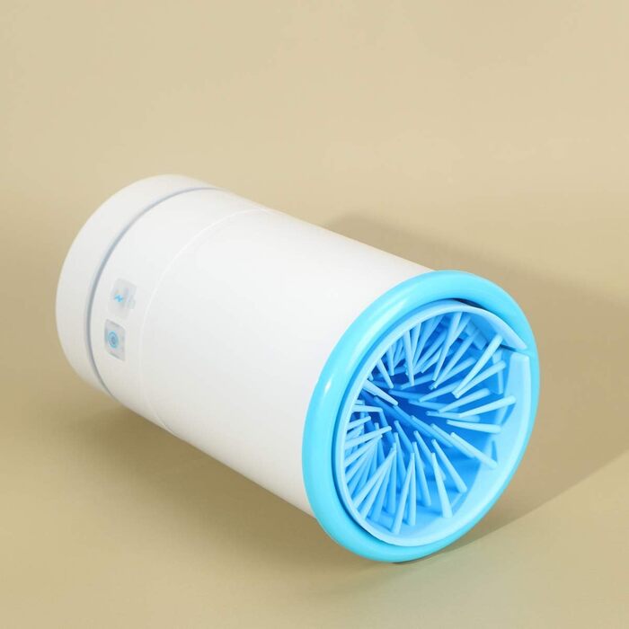 Масажер для миття лап тварин FRCOLOR USB, силікон, блакитно-білий, для собак, 16.4x10.4x2.3 см