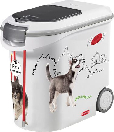 Контейнер для корму собак Curver 35 л, герметичний, на колесах, проти запаху, Pets Collection