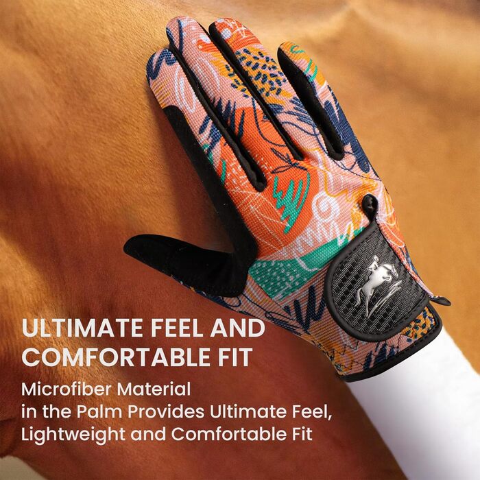 Спортивні рукавички для їзди на конях FINGER TEN з підтримкою сенсорного екрану, для дорослих, оранжевого кольору (L)