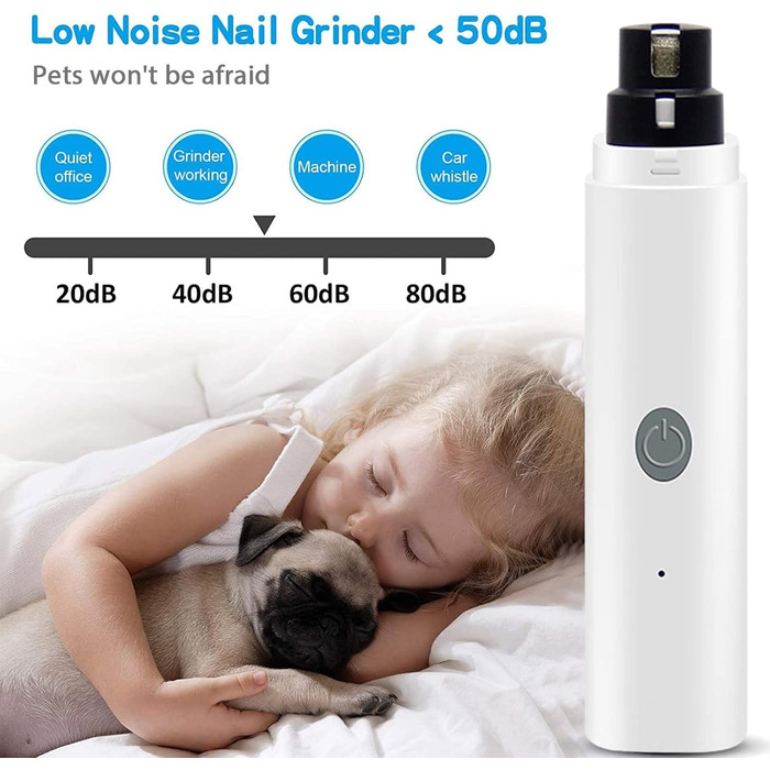 Електричний точило для собачих кігтів з LED-підсвічуванням, акумуляторний, для собак великих, середніх та малих порід, котів. Безшумний, безболісний точило для кігтів.