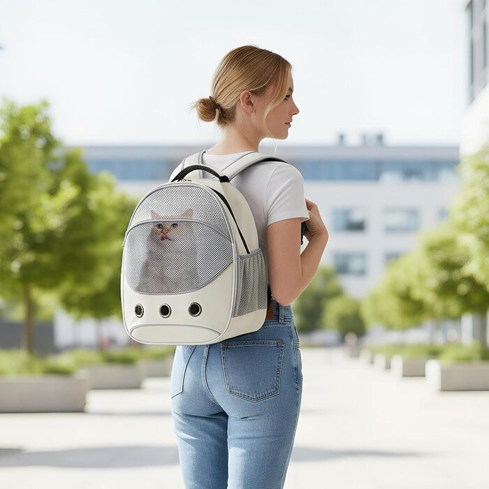 Транспортна сумка для собак та цуценят сірого кольору | З регульованими ремінцями для подорожей, прогулянок, авто та громадського транспорту