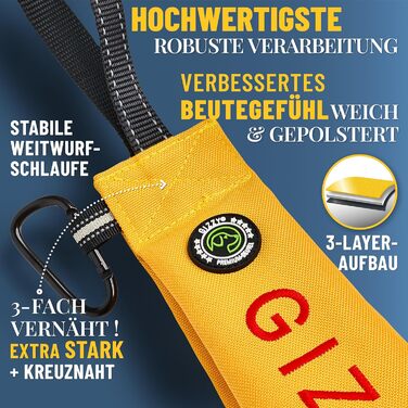 GIZZY® Оригінальний Futterdummy для собак: міцний мішечок для їжі для всіх порід, тренування з ласощами, допоміжний інструмент для дресирування собак, аксесуари для собак (жовтий)