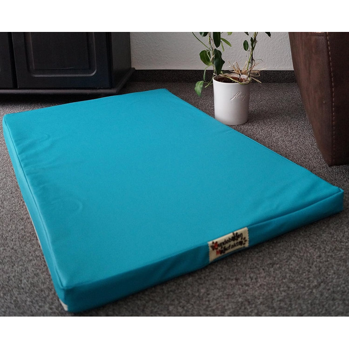 Матрац для собак, ліжко для собак з штучної шкіри, двостороннє, 130x90 см, блакитне