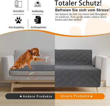 Водонепроникний килимок для собак GYURO, великий, миючий, з неслизьким дном, захищає меблі (235*259 см, 77*178 см, сірий)