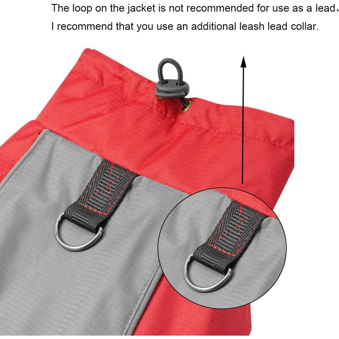 Водонепроникна куртка для собак на осінь та зиму, тепла, з підкладкою (червона, M)