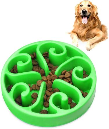 Миска для собак Slow Feeder, інтерактивна лабіринтова миска, запобігає швидкому поглинання їжі, проти блювоти, подовжує час їжі (світло-зелена)