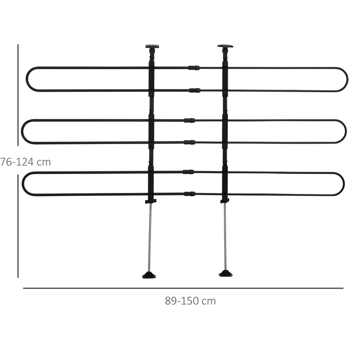 Сітка для собак PawHut в автомобіль, сталева, регульована, 89-150 x 76-124 см