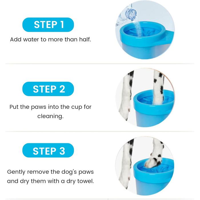 Очисник лап для собак DAGLLGEW: м'яка силіконова щітка, 360° очищення, портативний набір для дому та прогулянок