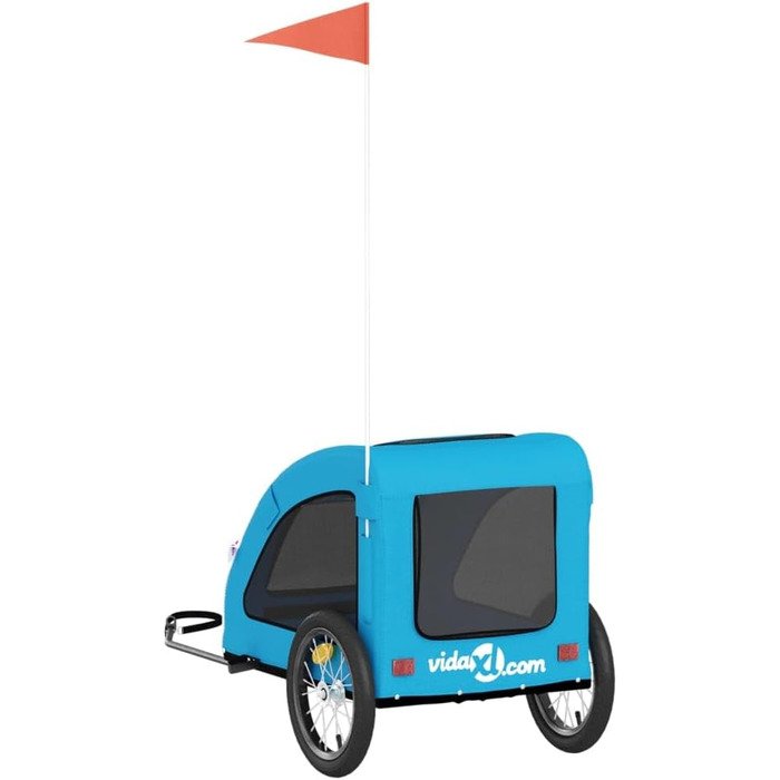 Фahrраd-причіп для собак блакитний Oxford-тканина та залізо 125x63x66 см. Причіп для тварин, велосипедний причіп для собак, для собак та інших тварин