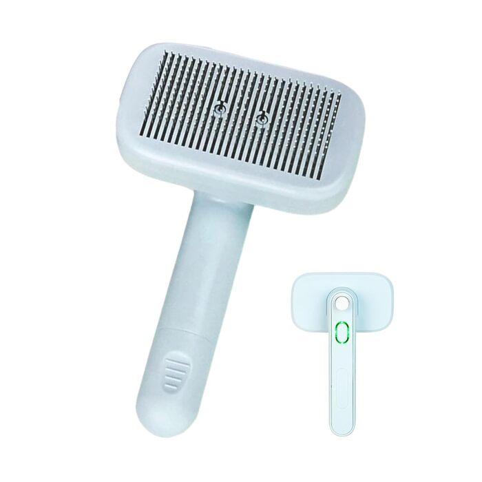 Щітка для собак та котів з іонізацією, самоочищувана, для підшерстка, масажу, без випадання ворсу, для довгої та короткої шерсті