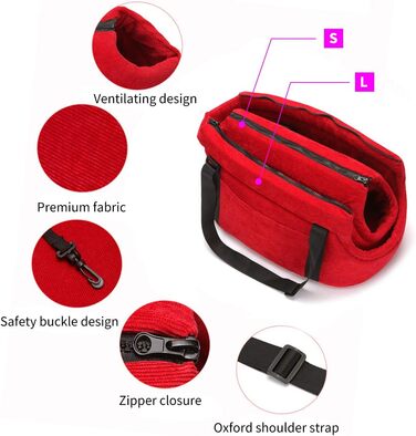 PETCUTE Сумка-переноска для собак та котів, чорна, 38x22x22 см