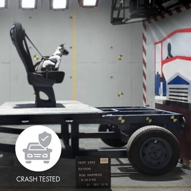 Автомобільна захисна шлея для собак EzyDog Drive, протестована на зіткнення, розмір M, чорна – найкраща шлея для авто, ремінь безпеки для собак