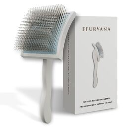 Професійна щітка для грумінгу домашніх тварин Robuste | Для довгошерстих та кучерявих собак та котів (кремово-білий)