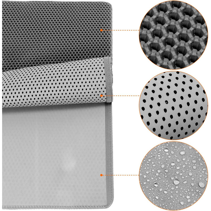 Килимок для котів QWORK® з двошаровим дизайном, 90x76 см, антиковзаюча підкладка, легко миється, для багатокотових сімей