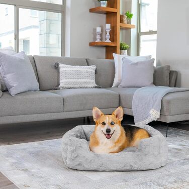 Лежак для собак Best Friends by Sheri Soothe & Snooze Lounge Lux, прямокутний, memory foam, сірий, 76x51 см, середній, праний
