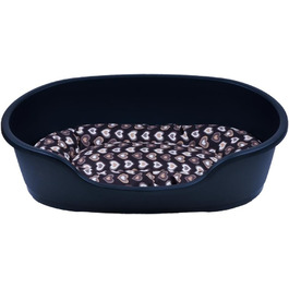 Корзина для собак Adena, 71 x 48 см, антрацит + подушка з сердечками, коричнева, розмір 71 x 48 x 22 см