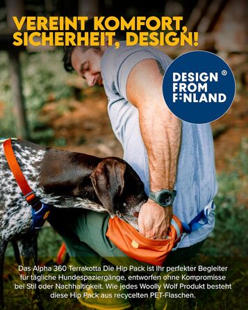 Сумка на пояс Woolly Wolf Alpha 360 для собак Terracotta Mix з перероблених матеріалів
