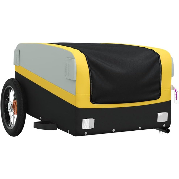 Причіп для собак Gecheer - чорно-жовтий, вантажопідйомність 30 кг, з прапором та відбивачами, 122 x 52.5 x 42.5 см